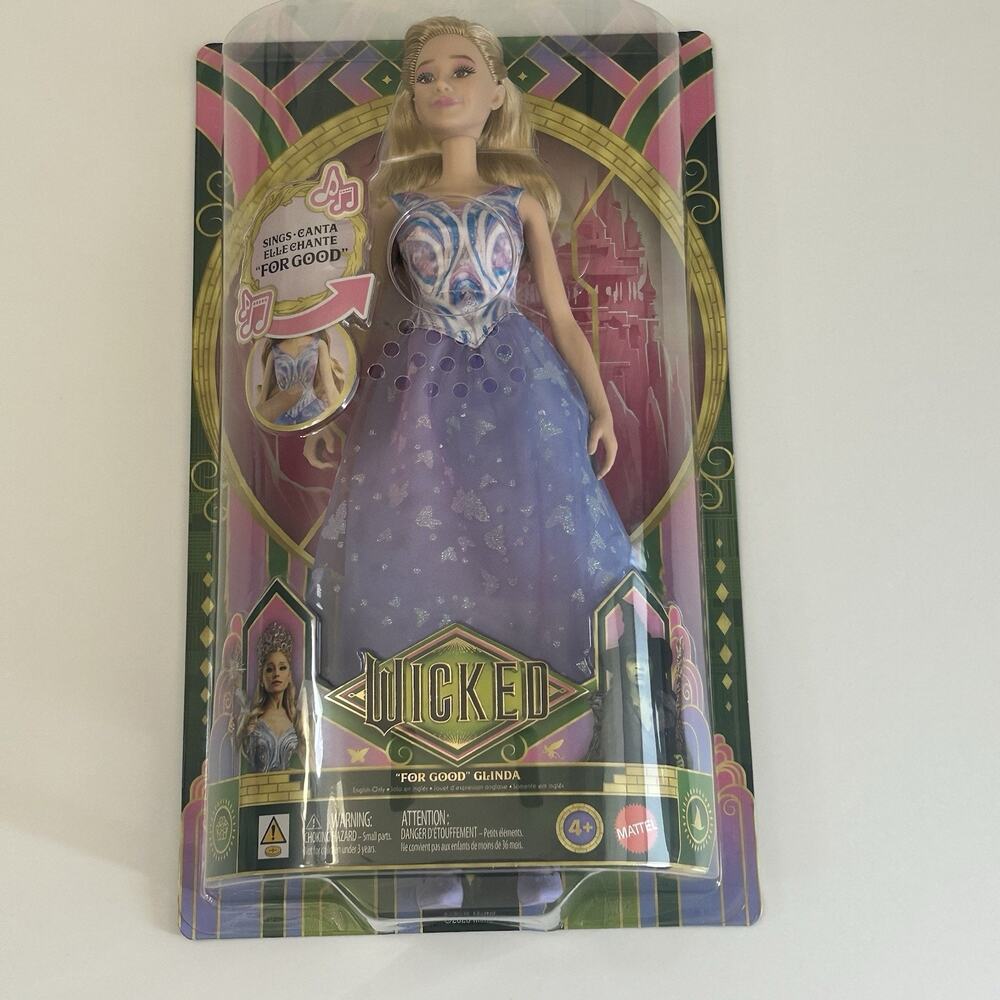 Glinda Wicked For Good Movie Singing Fashion Doll Figure Mattel 2025 New